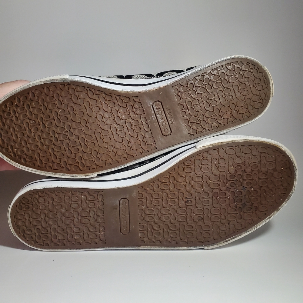 COACH Cardinal High Tops Lace Up Sneakers Black & Grey Women's Size 8.5 EUC - Picture 10 of 14